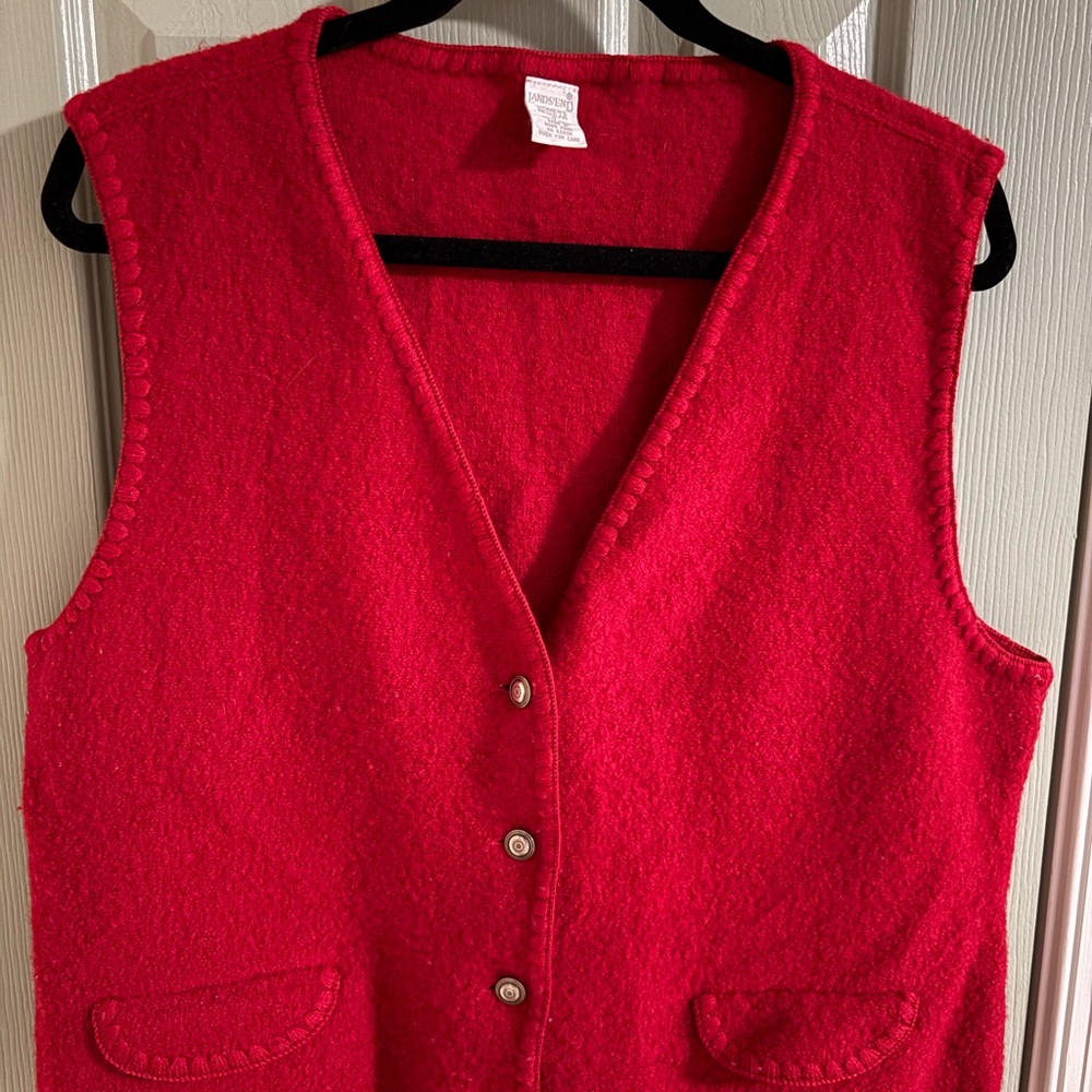 Lands' End Vintage 100% wool Vest - Picture 4 of 8